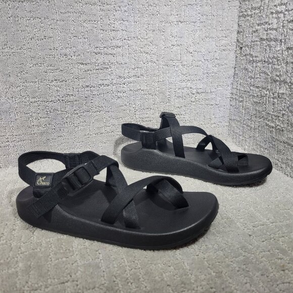 Chaco Z/Cloud Men's Size US 10 Black Solid Multi Strap Banded Hiking Sandals - Picture 1 of 8